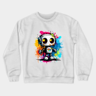 Cute cartoon Robot. Funny cyborg. Crewneck Sweatshirt